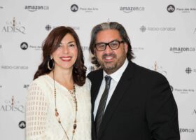 GALA DE L'ADISQ 2015 : Marc Hervieux et sa conjointe Caroline Rheault ( crédit photo : Louis-Charles Dumais)